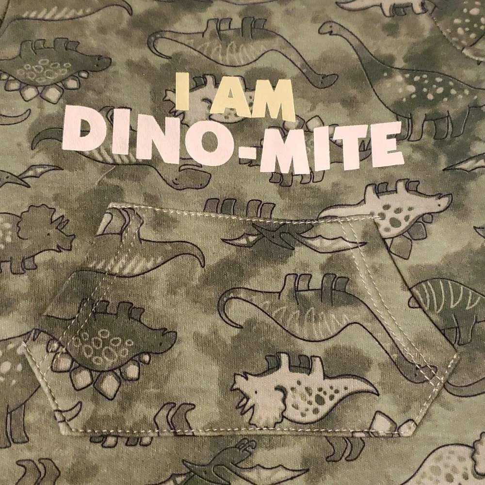 NWT Set of 2 Dinosaur-themed 100% Cotton Infant Rompers 18M